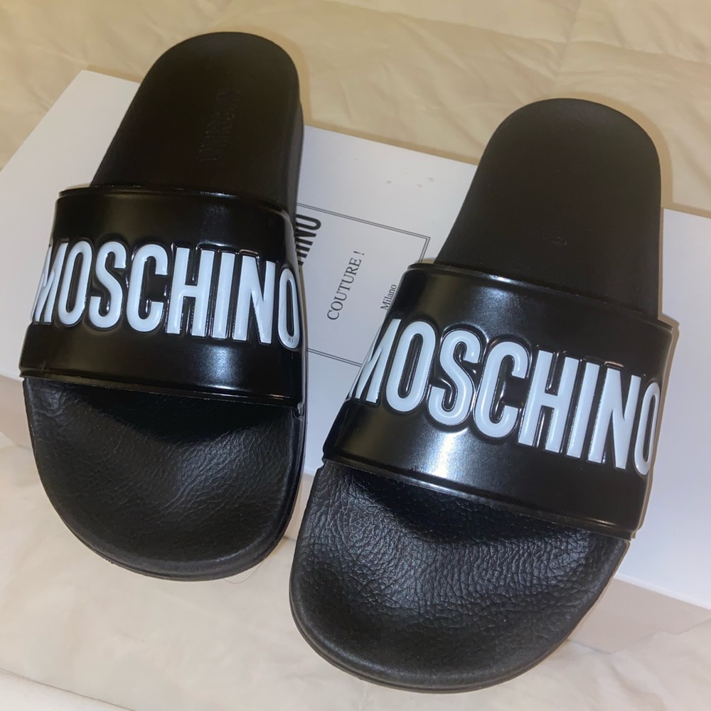 Authentic Moschino slides